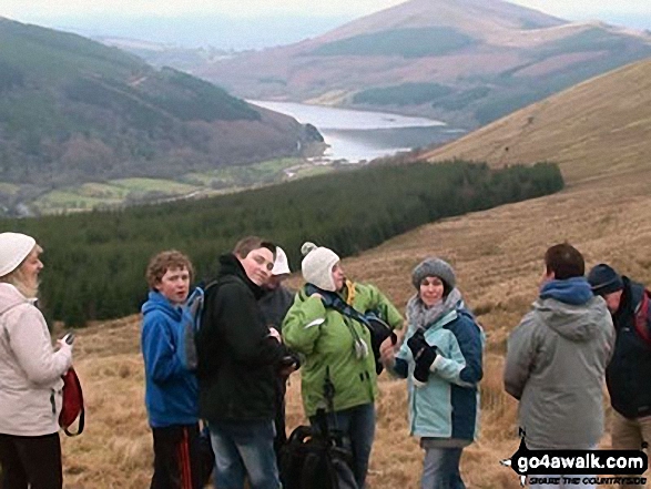 Jerusalem Baptist Church hike on Pant y Creigiau with Talybont Reservoir in the background 