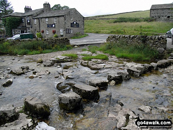 Walk ny207 Yockenthwaite Moor from Buckden - Stepping Stones at The White Lion, Cray