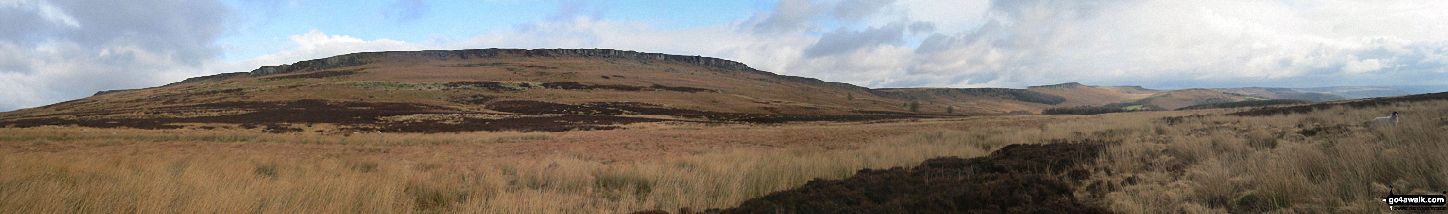 High Neb (Stanage Edge) (left), Stanage Edge and Stanage Edge (Stanage Edge) (right - distance) from Moscar Moor