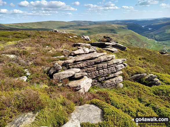 Walk d298 Back Tor and Margery Hill from Fairholmes Car Park, Ladybower Reservoir - Crow Stones Edge