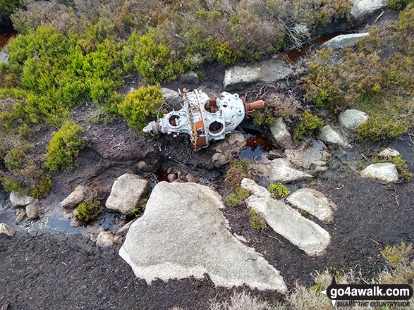 Walk d298 Back Tor and Margery Hill from Fairholmes Car Park, Ladybower Reservoir - Wreckage of the crashed Airspeed Consul TF-RPM aircraft on Crow Stones Edge