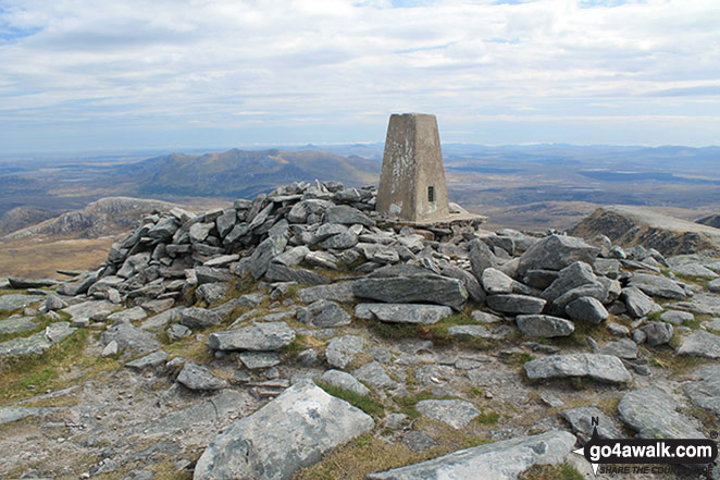 Walk h129 Ben Hope from Muiseal, Strath More - Trig Point on the summit of Ben Hope