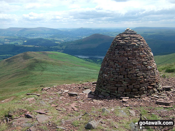 Walk po119 Waun Rydd and Bryn from Talybont Water Treatment Works - The great sculptured beacon that is Carn Pica