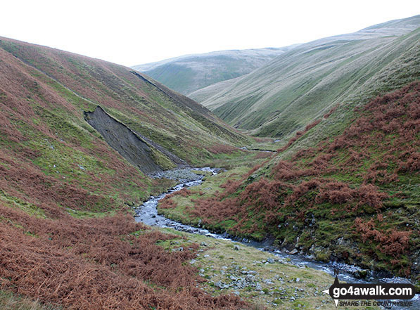 Walk c156 Carlingill Spout, Black Force, Fell Head (Howgills) and Lingshaw from Carlingill Bridge - Carlin Gill