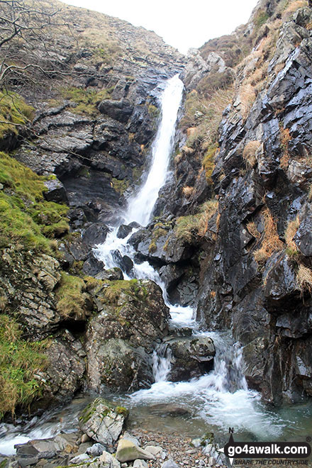 Walk c156 Carlingill Spout, Black Force, Fell Head (Howgills) and Lingshaw from Carlingill Bridge - Carlingill Spout waterfall