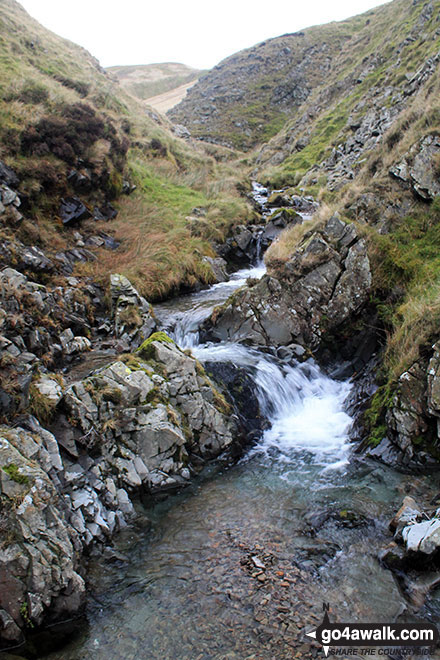 Walk c331 Uldale Head (Howgills), Carlingill Spout, Fell Head (Howgills) and Lingshaw from Carlingill Bridge - Carlingill Beck in Carlin Gill