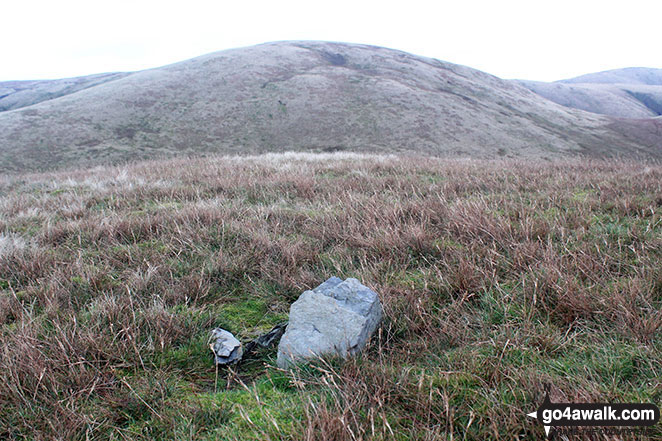 Walk c331 Uldale Head (Howgills), Carlingill Spout, Fell Head (Howgills) and Lingshaw from Carlingill Bridge - Stone on the summit of Docker Knott