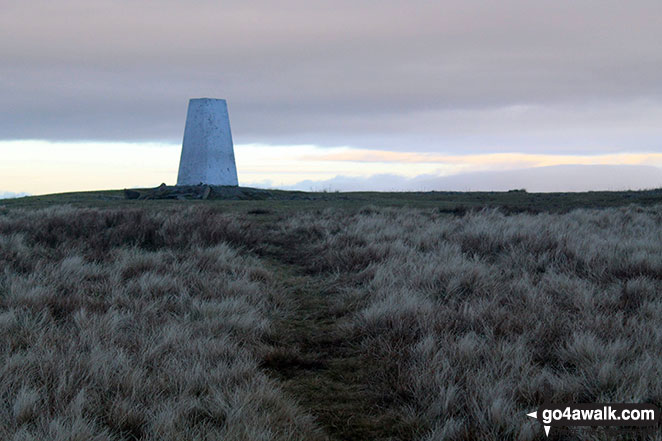 Walk c307 Arant Haw, Calders and The Calf from Sedbergh - The trig point on the summit of The Calf