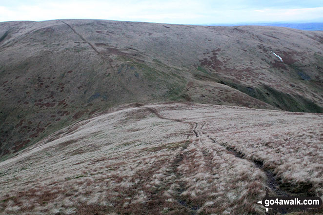 Walk c331 Uldale Head (Howgills), Carlingill Spout, Fell Head (Howgills) and Lingshaw from Carlingill Bridge - The route off Breaks Head to Fell Head (Howgills)