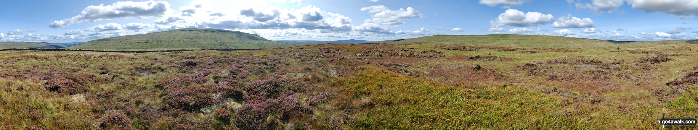 Walk ny146 High Green Field Knott (Cosh Knott) from Horton in Ribblesdale - Panorama from the summit of Blaydike Moss