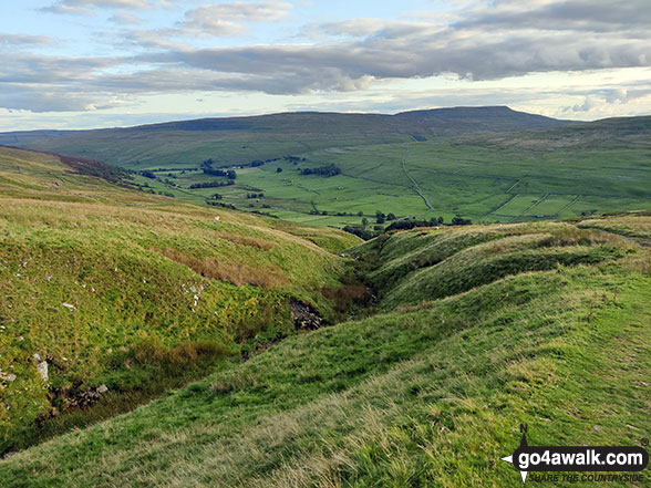 Descending back towards Halton Gill from Horse Head with Fountains Fell dominating the skyline