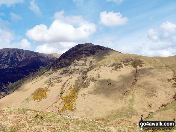 Walk c256 Grasmoor Ridge and Whiteless Pike from Lanthwaite Green - Wandope from Rannerdale Knotts