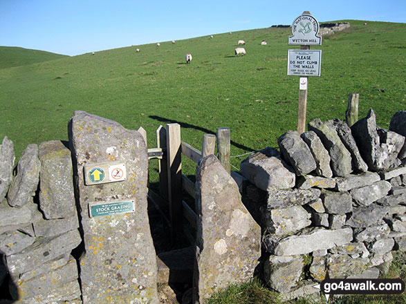 Walk s105 Manifold Way and Wetton from Hulme End - Squeezer Stile providing access to Wetton Hill National Trust land