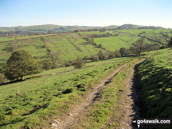 Walk s156 Wolfscote Dale, Ecton Hill, Wetton Hill, Wetton and Alstonefield from Milldale - Heading down to Back of Ecton from Ecton Hill