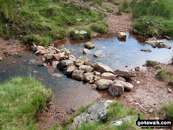 Walk po123 Fan Hir, Fan Brycheiniog, Picws Du (Bannau Sir Gaer), Waun Lefrith (Bannau Sir Gaer) and Garreg Las from Glyntawe - Crossing Twrch Fechan