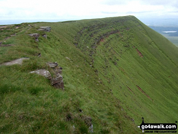 Walk po123 Fan Hir, Fan Brycheiniog, Picws Du (Bannau Sir Gaer), Waun Lefrith (Bannau Sir Gaer) and Garreg Las from Glyntawe - Fan Foel from Fan Brycheiniog