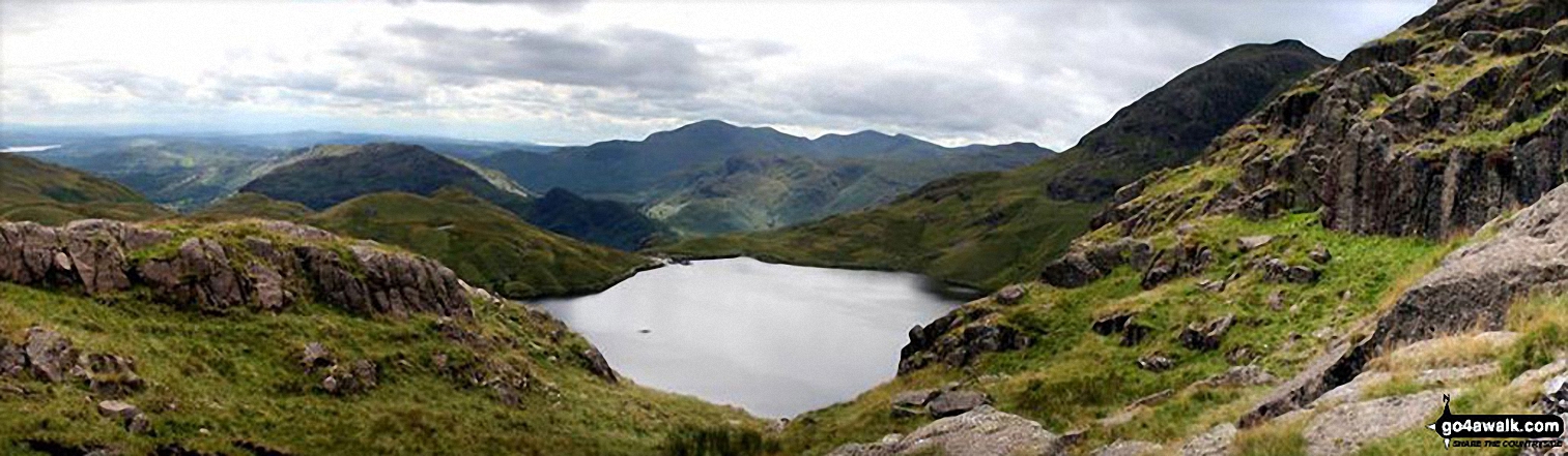 Walk c225 The Langdale Pikes via Jack's Rake from The New Dungeon Ghyll, Great Langdale - 2/3rds way up Pavey Ark on Tuesday this week. Lovely views overlooking Stickle Tarn and beyond to Pike of Blisco (Pike o' Blisco) and The Coniston Fells!