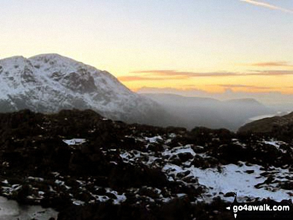 Walk c151 Great Gable, Kirk Fell and Hay Stacks from Honister Hause - Pillar (left) and Ennerdale Water from the summit of Hay Stacks (Haystacks)