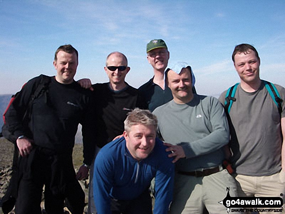 Team 'Netapp' in practise for 3 Peaks on Scafell Pike in The Lake District Cumbria England