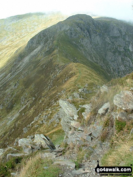 Walk cw146 Craig Eigiau, Pen Llithrig y Wrach and Creigiau Gleision from Llyn Eigiau - Craig yr Ysfa from Pen yr Helgi Du