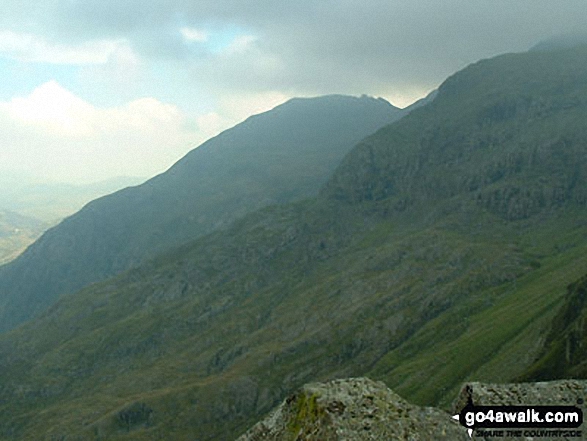 Walk gw140 Snowdon via The Rhyd-Ddu Path - Crib Goch from Llechog (Llanberis Path) on the way up Snowdon (Yr Wyddfa)