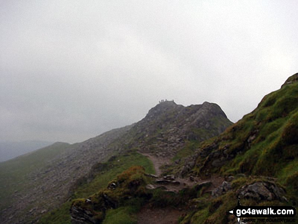 Walk c220 Helvellyn via Striding Edge from Glenridding - On a very wet Striding Edge