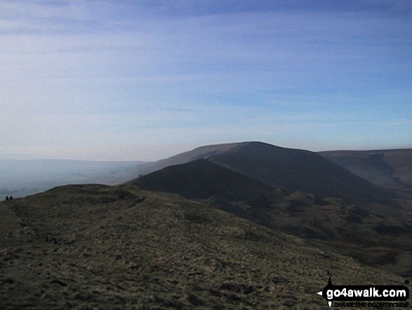 Walk d123 Mam Tor via Cavedale from Castleton - Rushup Edge and Lord's Seat from Mam Tor