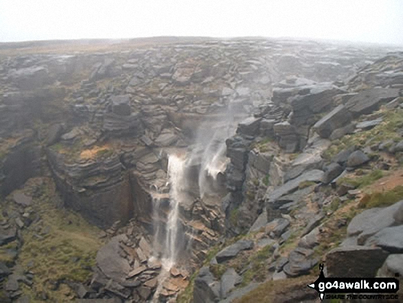 Walk d170 Kinder Downfall and Kinder Low from Bowden Bridge, Hayfield - Kinder Downfall on Kinder Scout