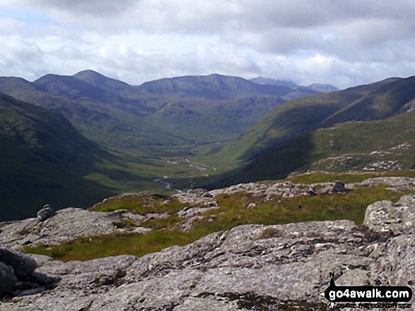 Walk Beinn nan Aighenan walking UK Mountains in Loch Leven to Connel Bridge, Strath of Orchy and Glen Lochy  Argyll and Bute, Scotland