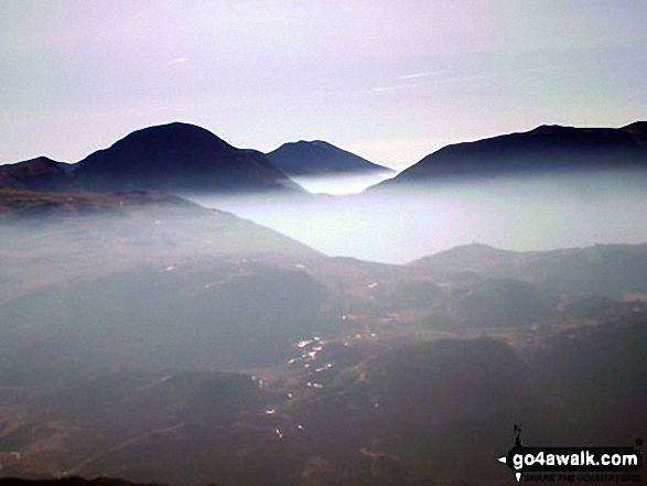 Walk c295 Hay Stacks and Fleetwith Pike from Gatesgarth, Buttermere - Great Gable, Scafell Pike (centre) and Kirk Fell from Fleetwith Pike