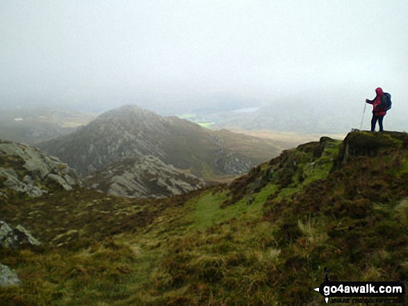 Walk cw146 Craig Eigiau, Pen Llithrig y Wrach and Creigiau Gleision from Llyn Eigiau - Craig Wen from Craiglwyn