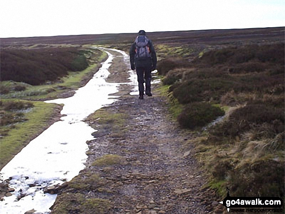 Icy dismantled railway at Redgate Head on Bolt's Law (also C2C cycle path) 