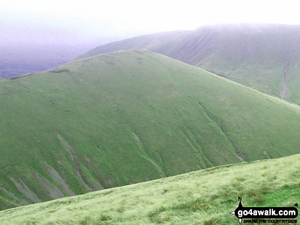 Walk c336 Calders, The Calf and Yarlside via Cautley Spout from The Cross Keys - Kensgriff from Yarlside