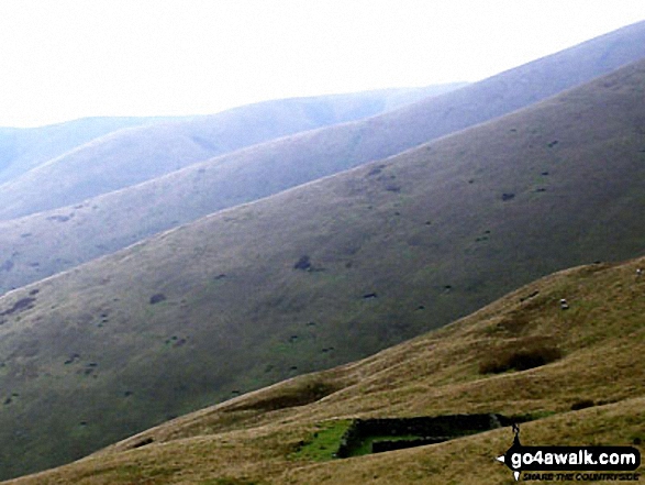 Walk c336 Calders, The Calf and Yarlside via Cautley Spout from The Cross Keys - The Howgill Fells from Cautley Spout