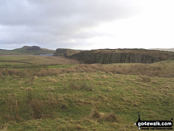 Walk n142 Hadrian's Wall from Cawfield Quarry to Steel Rigg - Hadrian's Wall at Steel Rigg with Crag Lough beyond