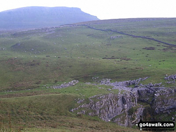 Walk ny331 The Yorkshire Three Peaks Challenge as a 3 day walk - Day 1 from Horton in Ribblesdale (New 2013 Route) - Pen-y-ghent from Hull Pot near Horton in Ribblesdale