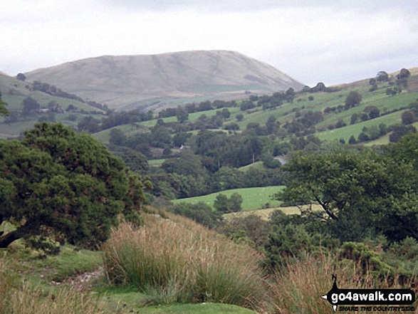 Walk c365 Calders and The Calf via Cautley Spout from The Cross Keys - Harter Fell from the River Rawthey Valley just south of Cautley