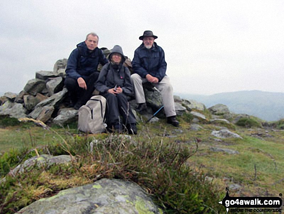 Walk c140 Beacon (Blawith Fells) from Brown Howe - Bob, Jill & I on the summit of Beacon (Blawith Fells) this June