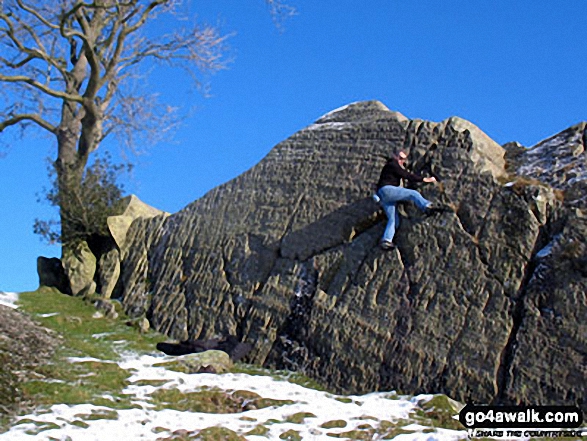 Bouldering on the summit of Brant Fell 