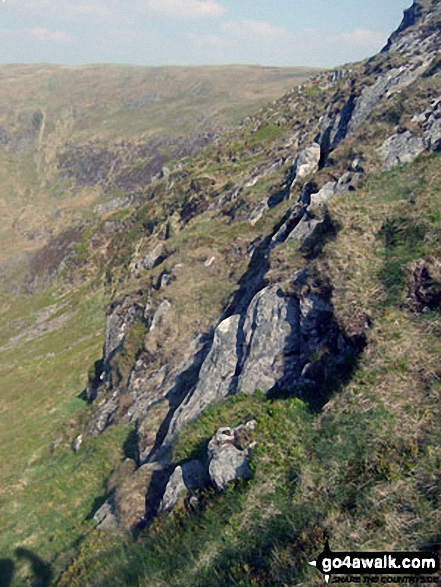 The Pumlumon Fach crags beneath Pen Pumlumon Fawr (Plynlimon) 