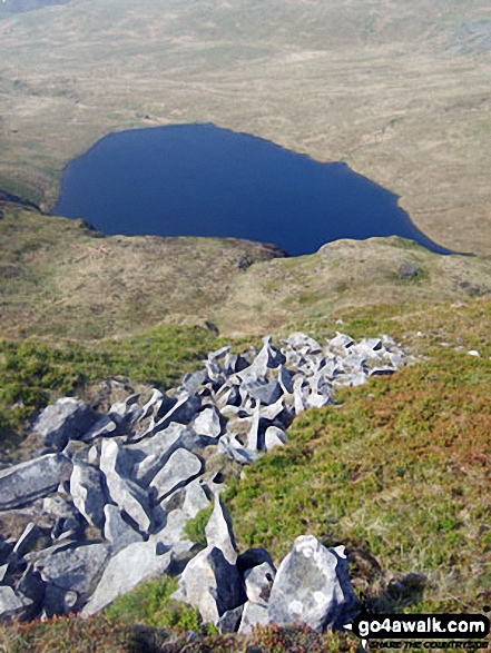 Walk ce100 Y Garn (Pumlumon), Pen Pumlumon Fawr (Plynlimon), Pen Pumlumon Llygad-bychan and Pen Pumlumon Arwystli from Nant-y-moch Reservoir - Llyn Llygad Rheidol from Pen Pumlumon Fawr (Plynlimon)