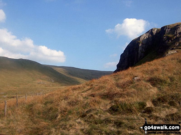 Pen Pumlumon Arwystli and Pen Cor-maen (right) from Cwm Gwerin