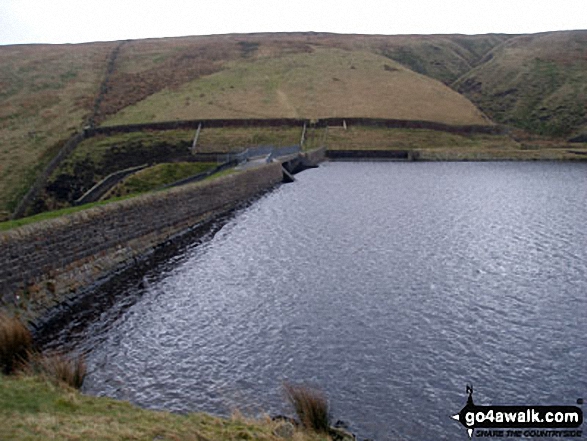 Walk l148 Ogden Reservoir and Fell Wood from Barley - Upper Ogden Reservoir Dam