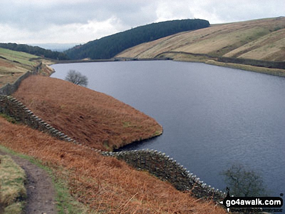 Walk l112 Pendle Hill via Boar Clough from Barley - Upper Ogden Reservoir