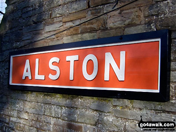 Walk s238 Manifold Valley, Ilam, Dove Dale, Milldale, Alstonefield and Wetton from Weag's Bridge - Alston Railway Station Name Plaque