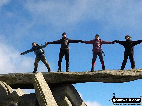 On the famous cantilever stone on the summit of Glyder Fach 