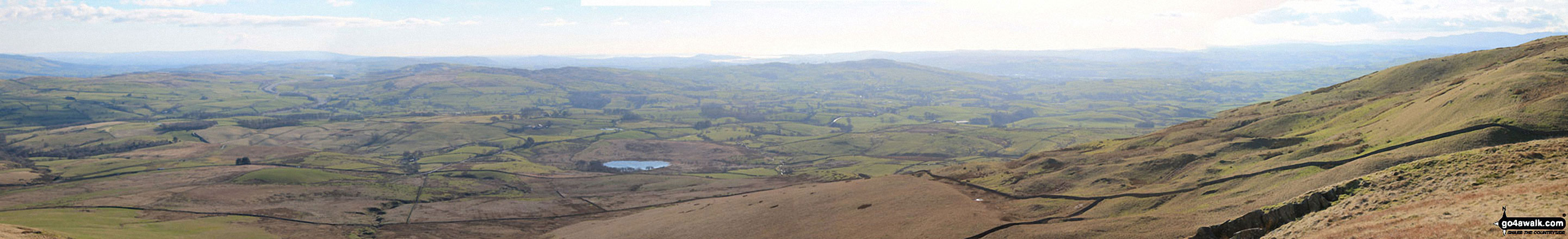 Walk c384 Grayrigg Forest from Hause Bridge - The view south-east and west from the summit of Grayrigg Pike (Grayrigg Forest)