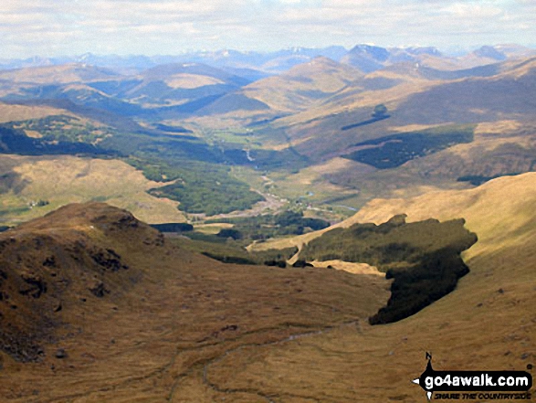 Crianlarich from the summit of Cruach Ardrain