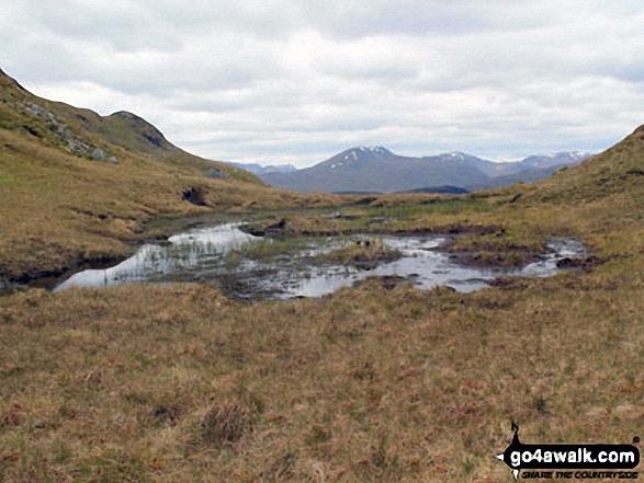 Lochan at the highest point of Creagan Liatha 