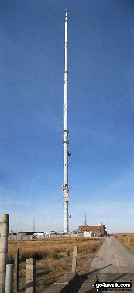 The tall TV mast on the summit of Winter Hill (Rivington Moor)